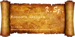 Koszoru Szilvia névjegykártya