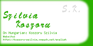 szilvia koszoru business card